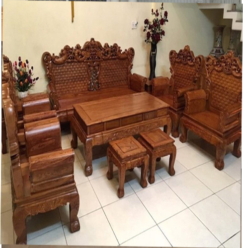 Bộ bàn ghế gỗ hương 8 món LN-98 - Nội thất gỗ cao cấp Linh Ngân Hà Nội