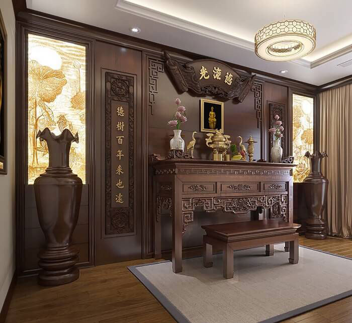 Mẫu nội thất phòng thờ mới 12