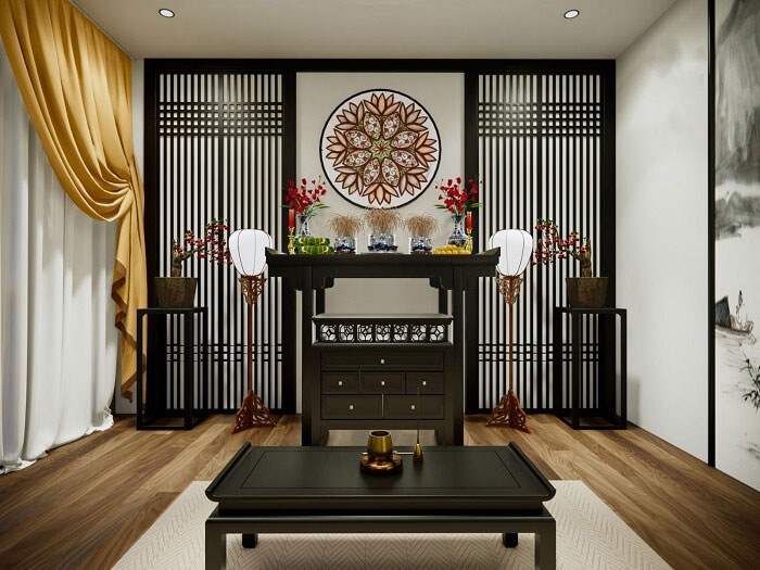 Mẫu nội thất phòng thờ mới 16