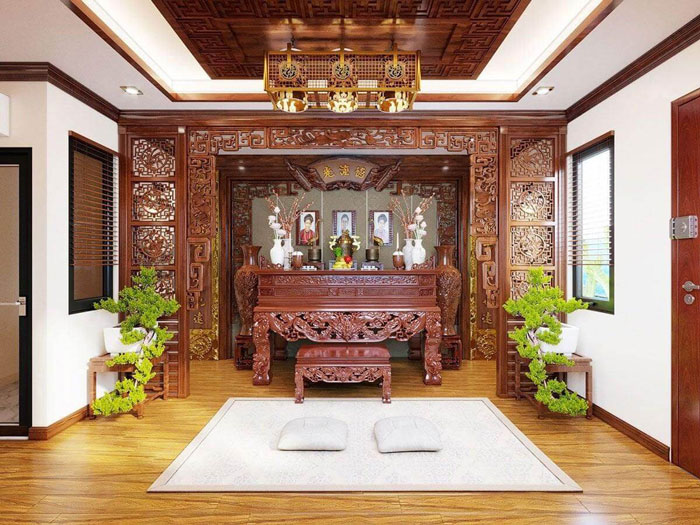 Mẫu nội thất phòng thờ mới 3