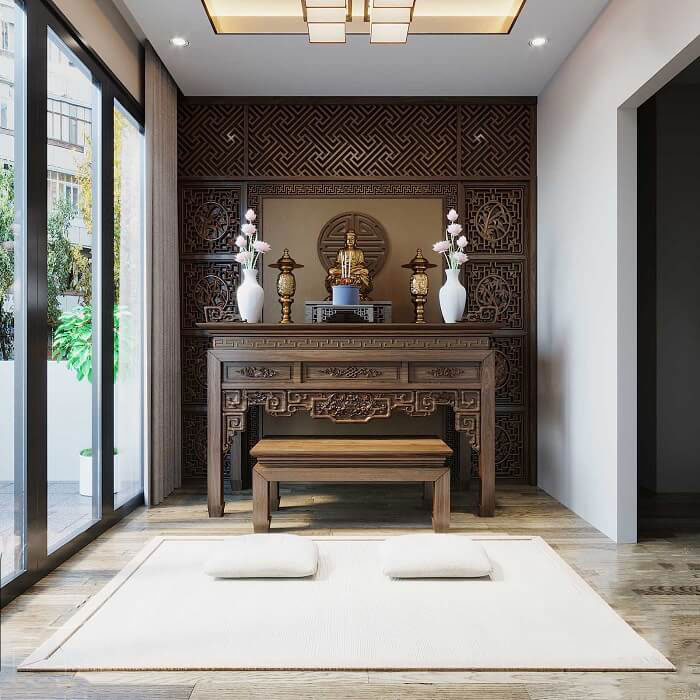Mẫu nội thất phòng thờ mới 6