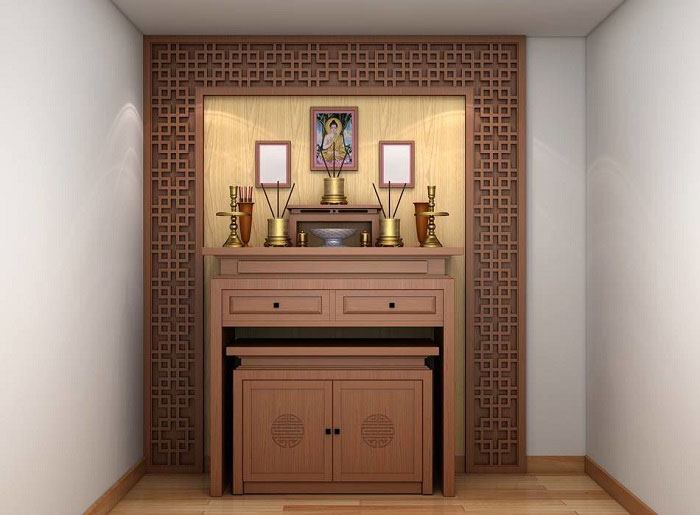 Mẫu nội thất phòng thờ mới 7