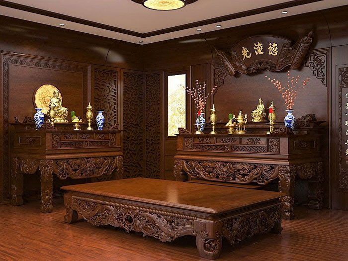 Mẫu nội thất phòng thờ mới 14