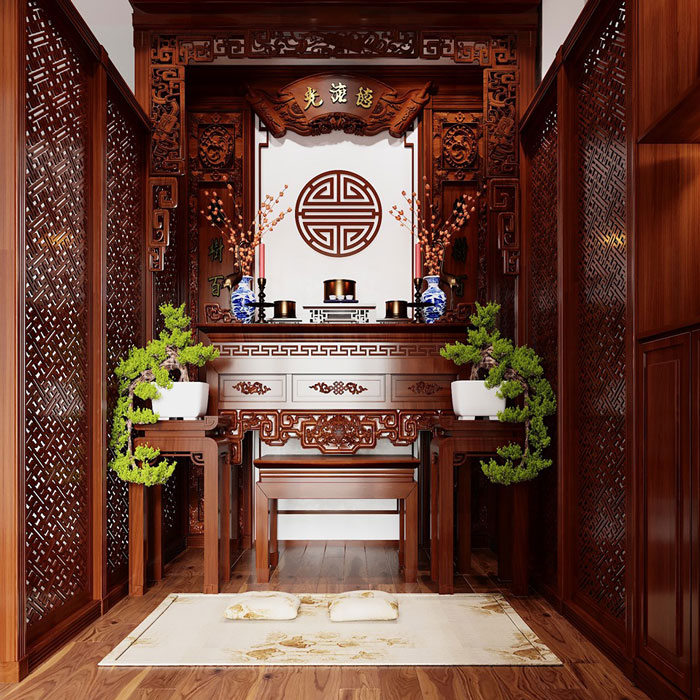 Mẫu nội thất phòng thờ mới 30