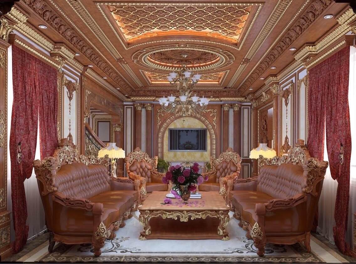 phòng khách đẹp phong cách cổ điển