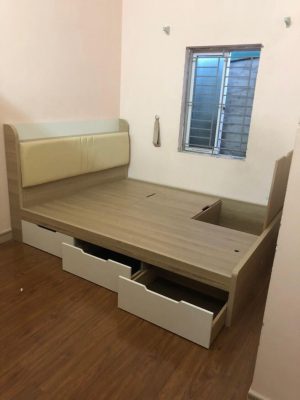 giường có ngăn kéo gỗ công nghiệp